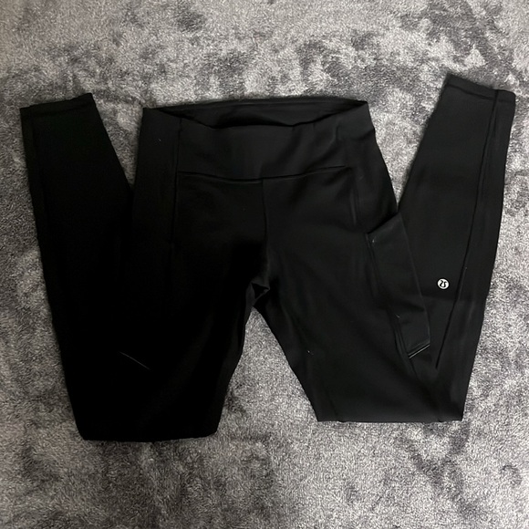 Lululemon full length leggings with pockets in black size 4 - Picture 1 of 6